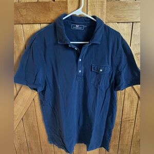 Men’s Vineyard Vines navy polo size large.